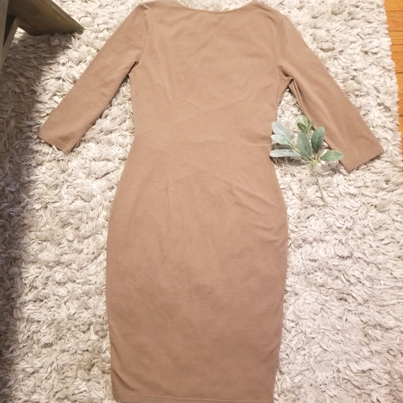 Tan Fitted Dress ◇ S ◇ Like New ◇ Date Night - Picture 4 of 4